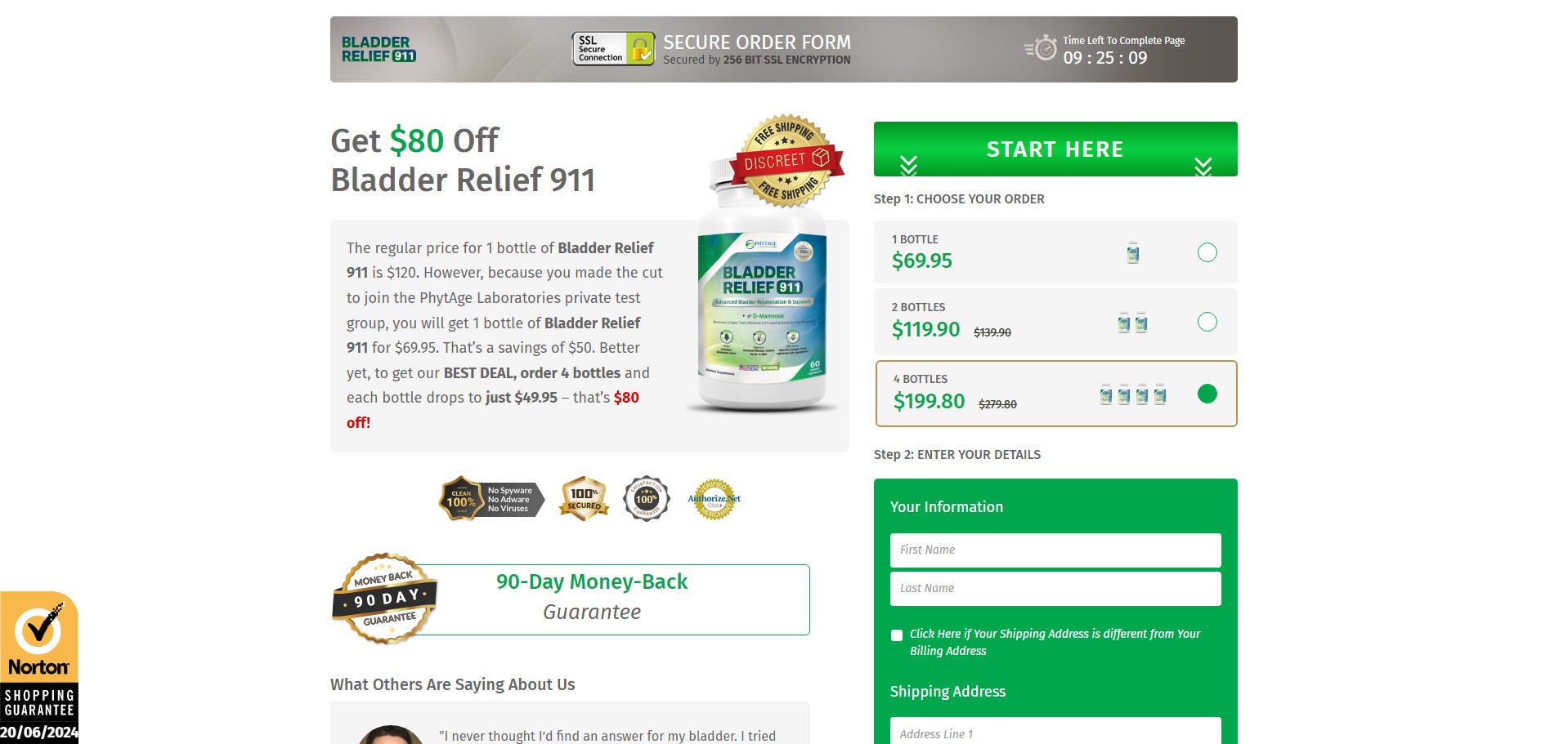 Bladder Relief 911 Producto
