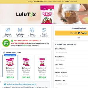 Lulutox Detox Tea Producto